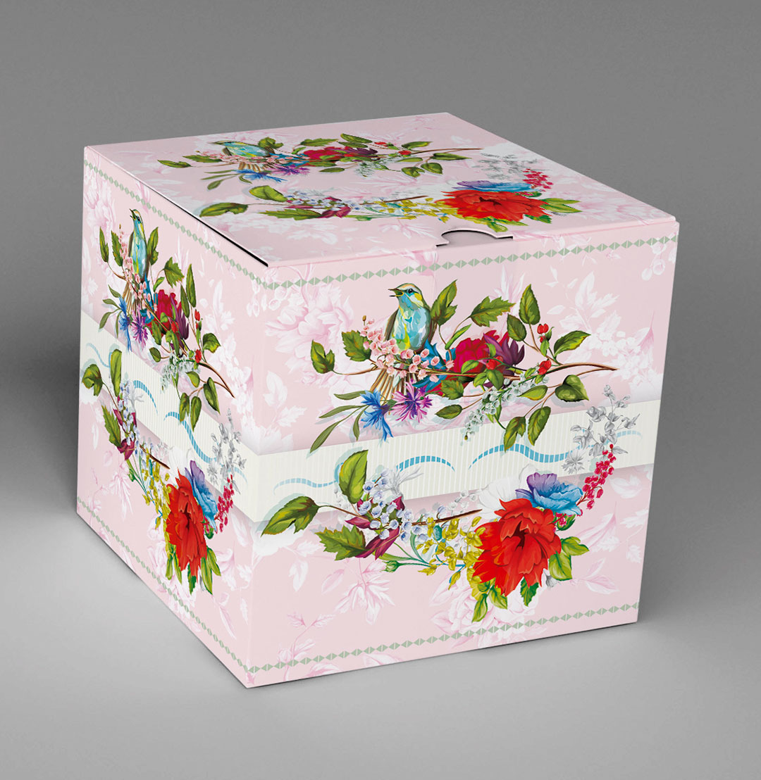 Подарочная коробка для кружки «Цветы»