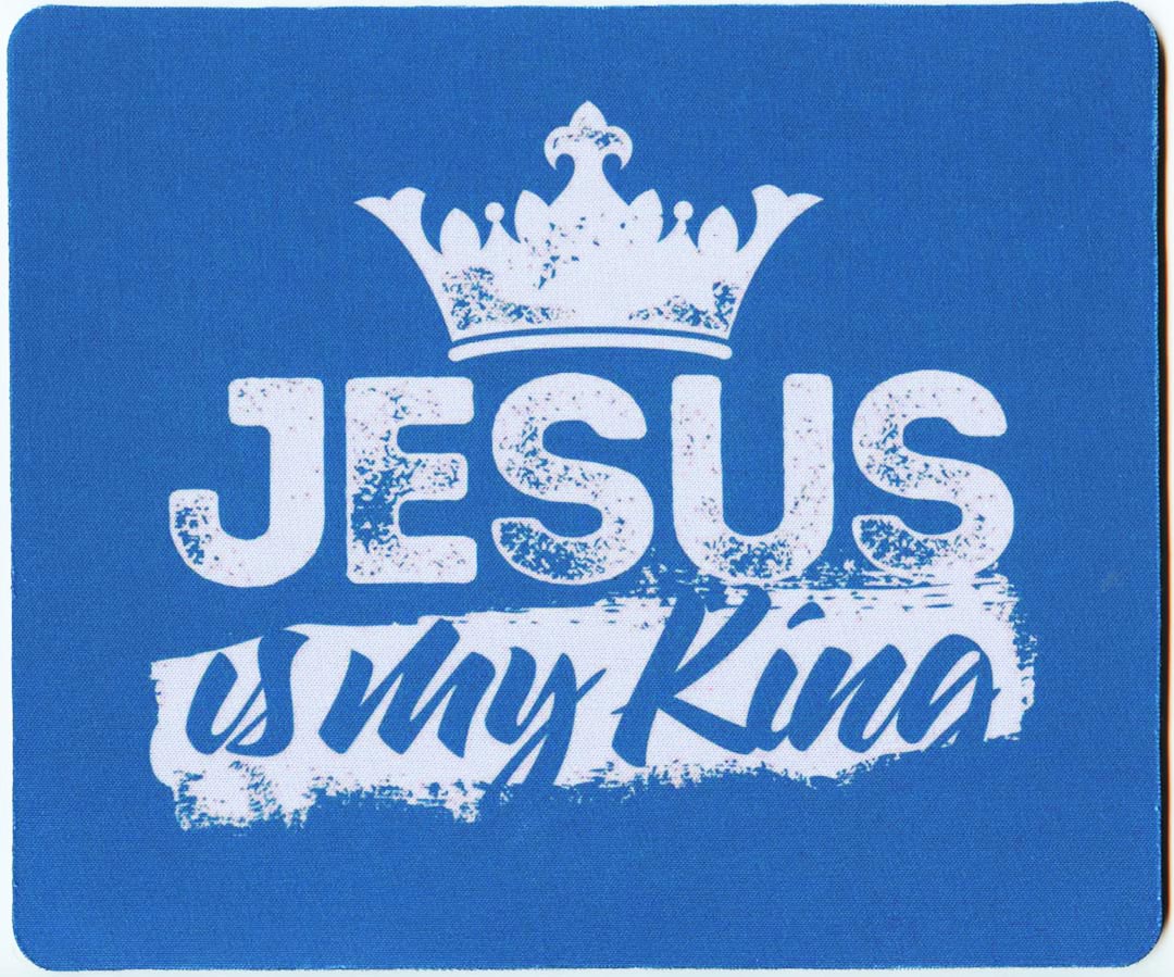 Коврик для мыши - Jesus is my King (голубой)