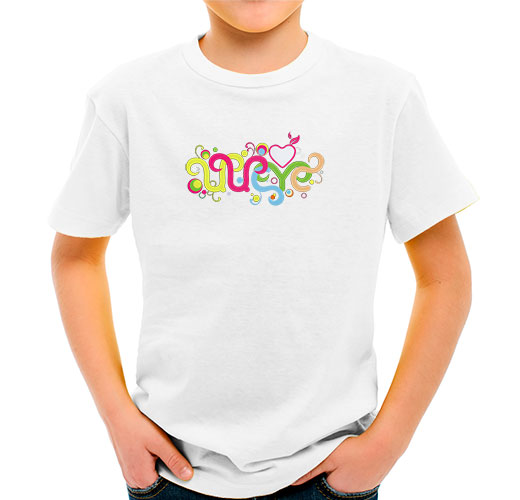 Детская футболка - Иисус - разноцветная надпись - белая