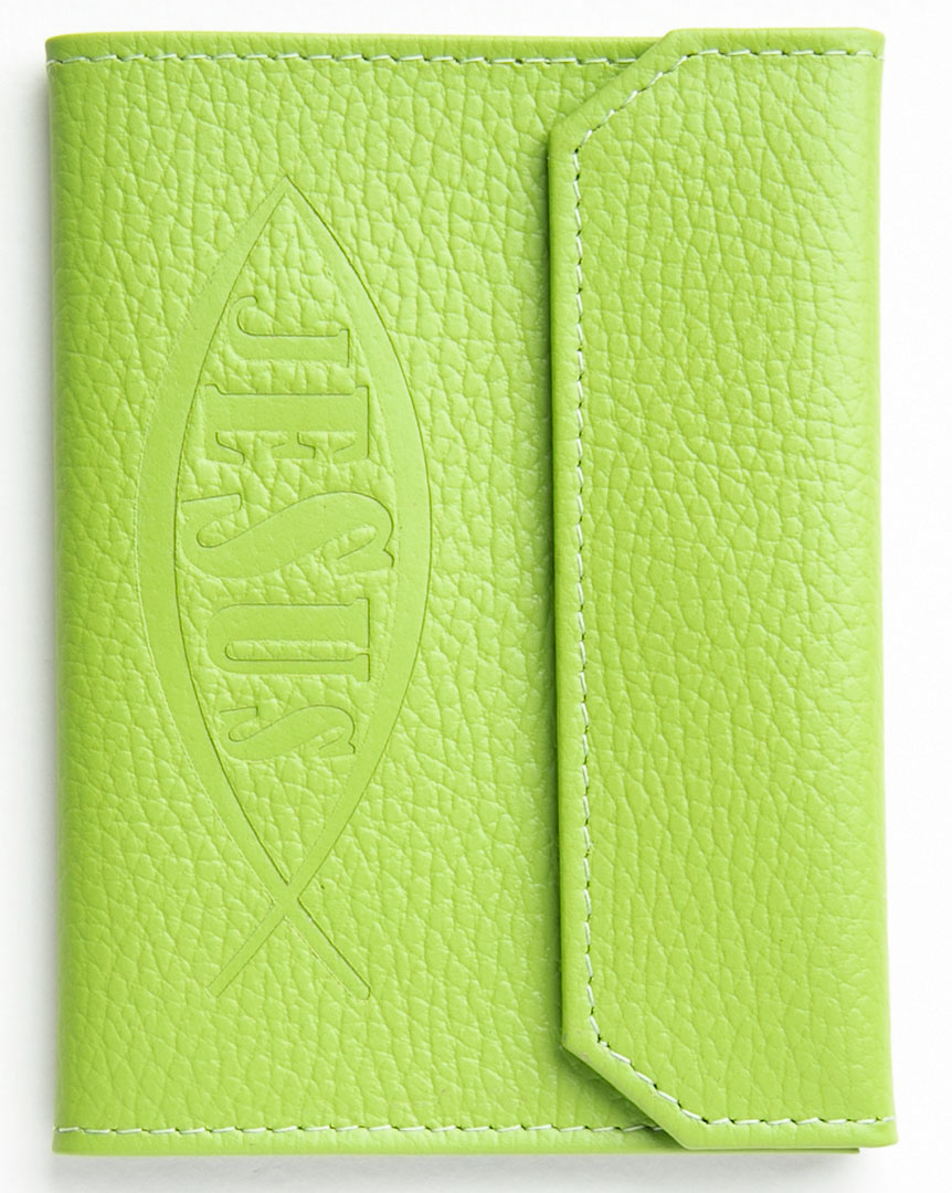 Обложка на автодокументы+паспорт из натуральной кожи "Рыбка Jesus" (цвет в ассортименте)