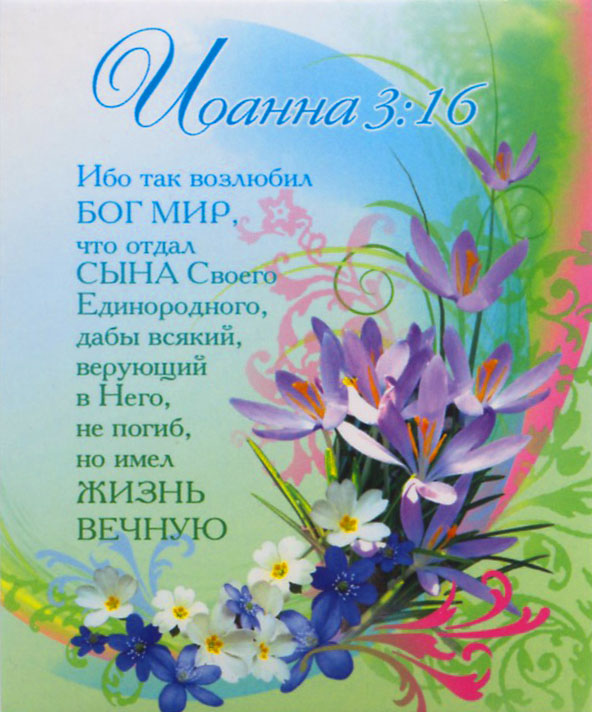 Иоанна 3:16  - открытка-карточка 8х9,5