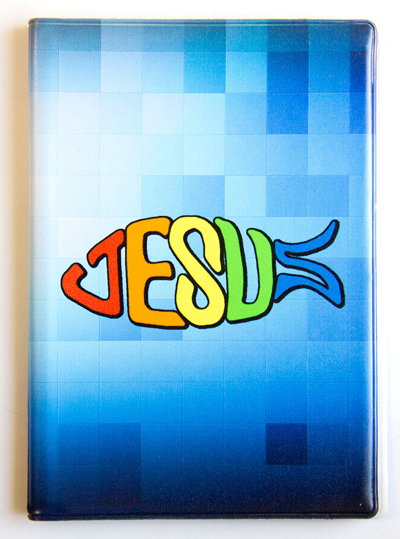 Обложка на паспорт с отделением для автодокументов  ПВХ "Jesus"