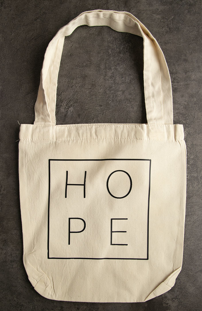 Холщовая Сумка-шоппер для покупок с надписью «Hope» (Надежда)