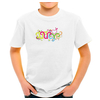 Детская футболка - Иисус - разноцветная надпись - белая