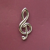 Значок на цанге "Скрипичный ключ", цвет серебро (ЗЦС-03)
