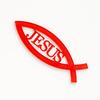 Объемная наклейка акриловая - Рыбка Jesus 11см (красная)