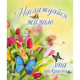 Наслаждайся жизнью - она прекрасна - открытка-карточка 8х9,5