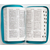 Библия каноническая (12х19см, бирюзовая кожа, серебряное солнце, серебряный обрез, индексы, молния, 2 закладки)