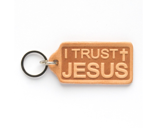 Брелок "I trust Jesus" - брелок из натуральной кожи