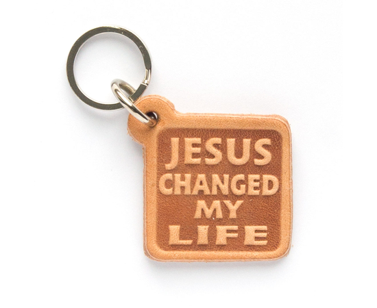 Брелок "JESUS changed my LIFE" - брелок из натуральной кожи