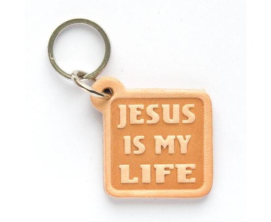 Брелок "Jesus is my Life" - брелок из натуральной кожи