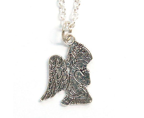 Кулон на цепочке - Ангел молится (под серебро) размер