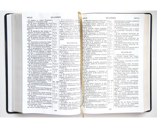 Библия каноническая (16,5х23см, чёрная, иск. кожа, золотой обрез)