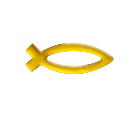 Наклейка на объёмная "Рыбка" 5см, жёлтая полупрозрачная