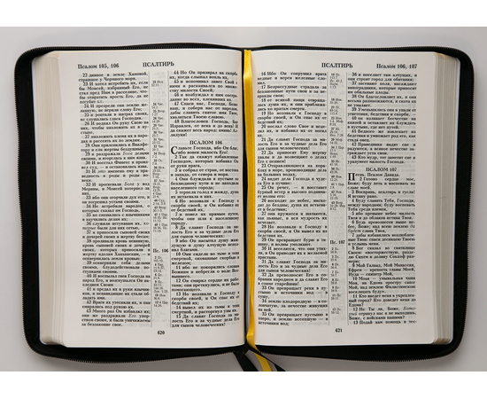 Библия (18х24,5, искусств. кожа, тёмно-серый, Терновый венец, молния, 2 закладки, слова Иисуса выделены жирным, крупный шрифт)