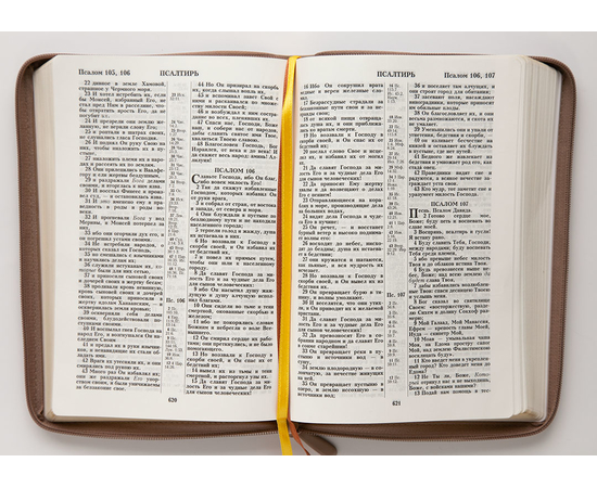 Библия (18х24,5, искусств. кожа, серо-бежевый, Терновый венец, молния, 2 закладки, слова Иисуса выделены жирным, крупный шрифт)