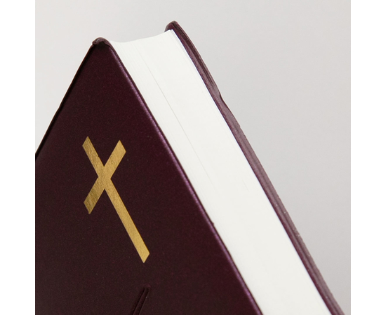 Библия (14х21,3 см, гибкий переплёт, фиолетовый металлик, дизайн "дорога ко Кресту", 2 закладки, слова Иисуса выделены жирным, крупный шрифт)