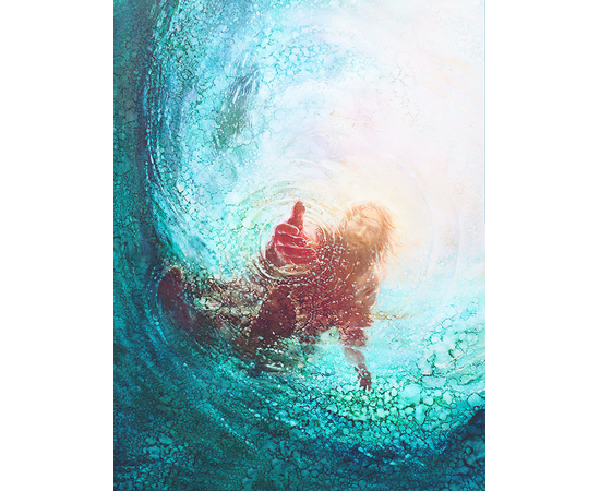 Постер на холсте "Иисус спасает" 30х40см