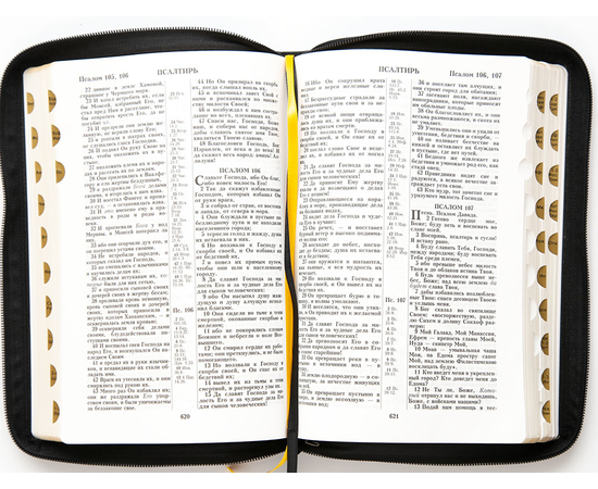 Библия (18x24,3см, натуральная кожа, черный пятнистый, надпись "Библия" с вензелем,индексы,  золотой обрез, 2 закладки, слова Иисуса выделены жирным, крупный шрифт)