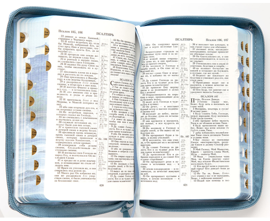 Библия (12,5х19,5, искусств. кожа, цветная печать "Маяк", молния, цветной обрез, индексы, 2 закладки, слова Иисуса выделены жирным)