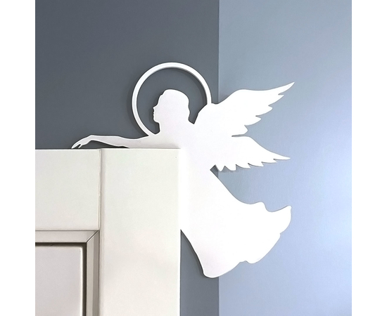 Декор на дверь "Ангел Хранитель" белый