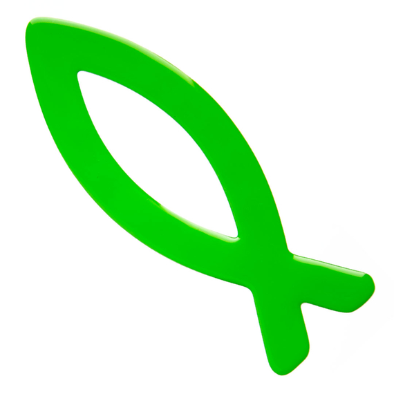 Наклейка на объёмная "Рыбка" 16см, зелёная