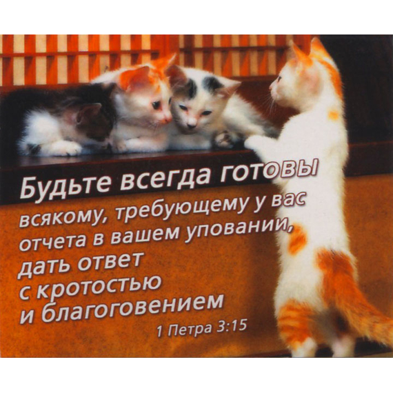 Будьте всегда готовы всякому, требующему у вас отчета в вашем уповании, дать ответ с кротостью и благоговением - открытка-карточка 8х9,5