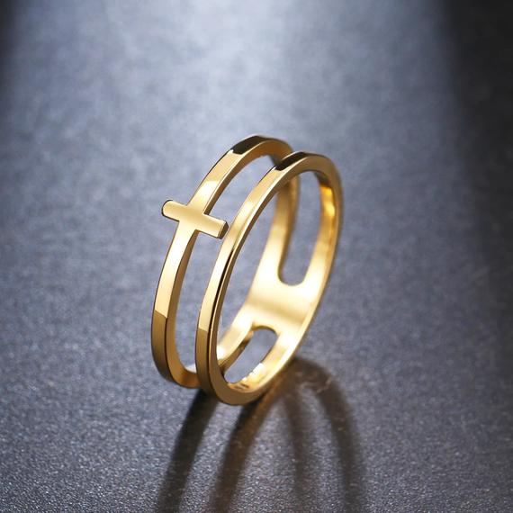 Кольцо - Крест под золото