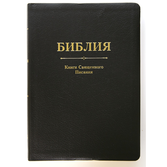Библия (17х24см, чёрная кожа, золотой обрез, индексы закладка, крупный шрифт)